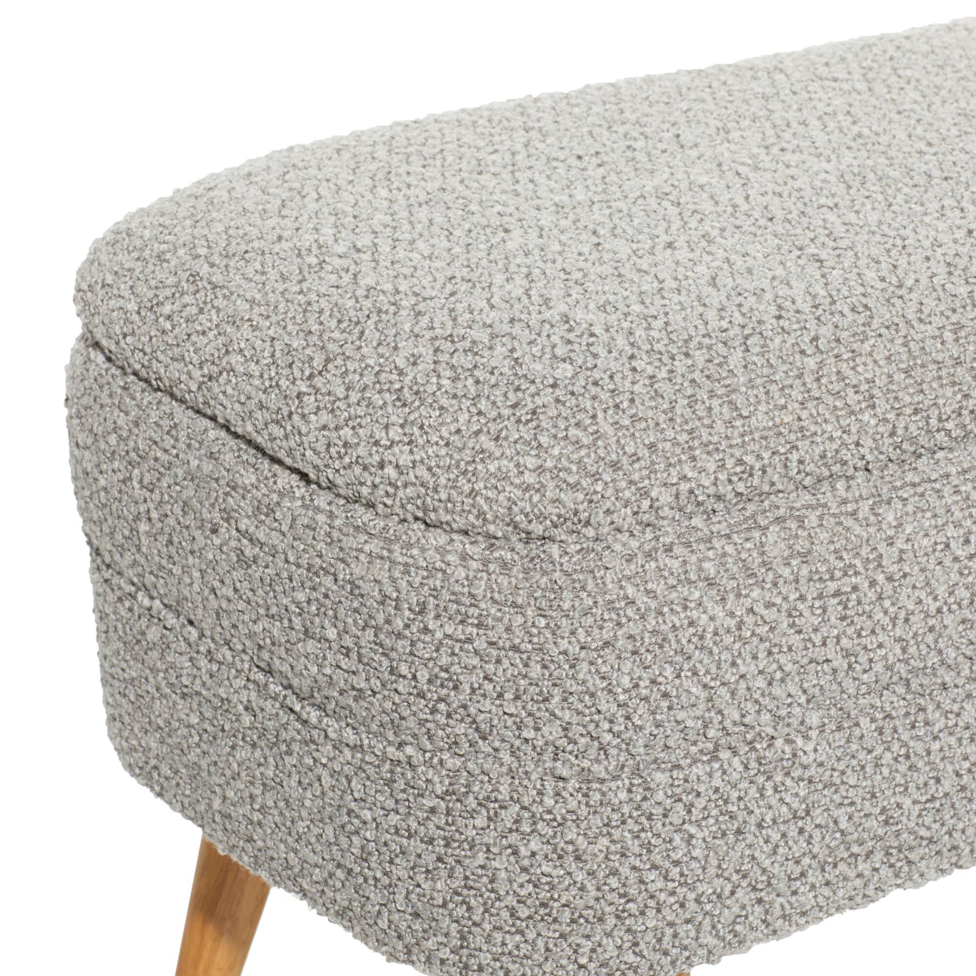 40" Contemporary Polyester & Wood Storage Bench